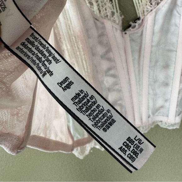 Victoria’s Secret DREAM ANGELS pink eyelash lace Corset Bustier Top EUC large C - Picture 11 of 12